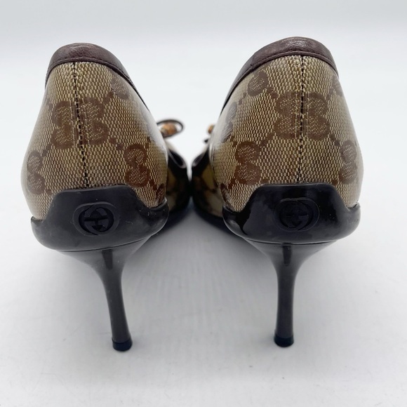 Gucci GG Crystal Canvas Bow Pumps Size 6 Classic - Picture 5 of 14
